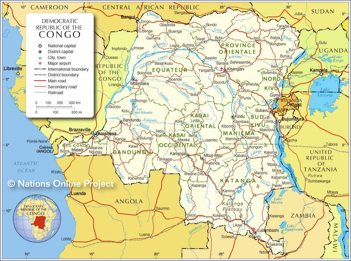 kort demokratiske republik congo