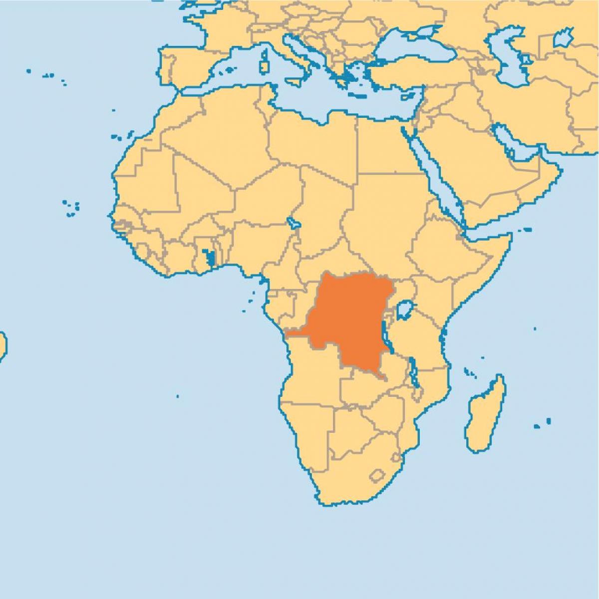 Kort over zaire på verden